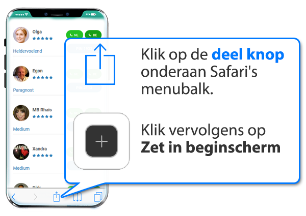 iphone en ipad: Tarotkaartenleggen.nl als app instellen op Mobiel
